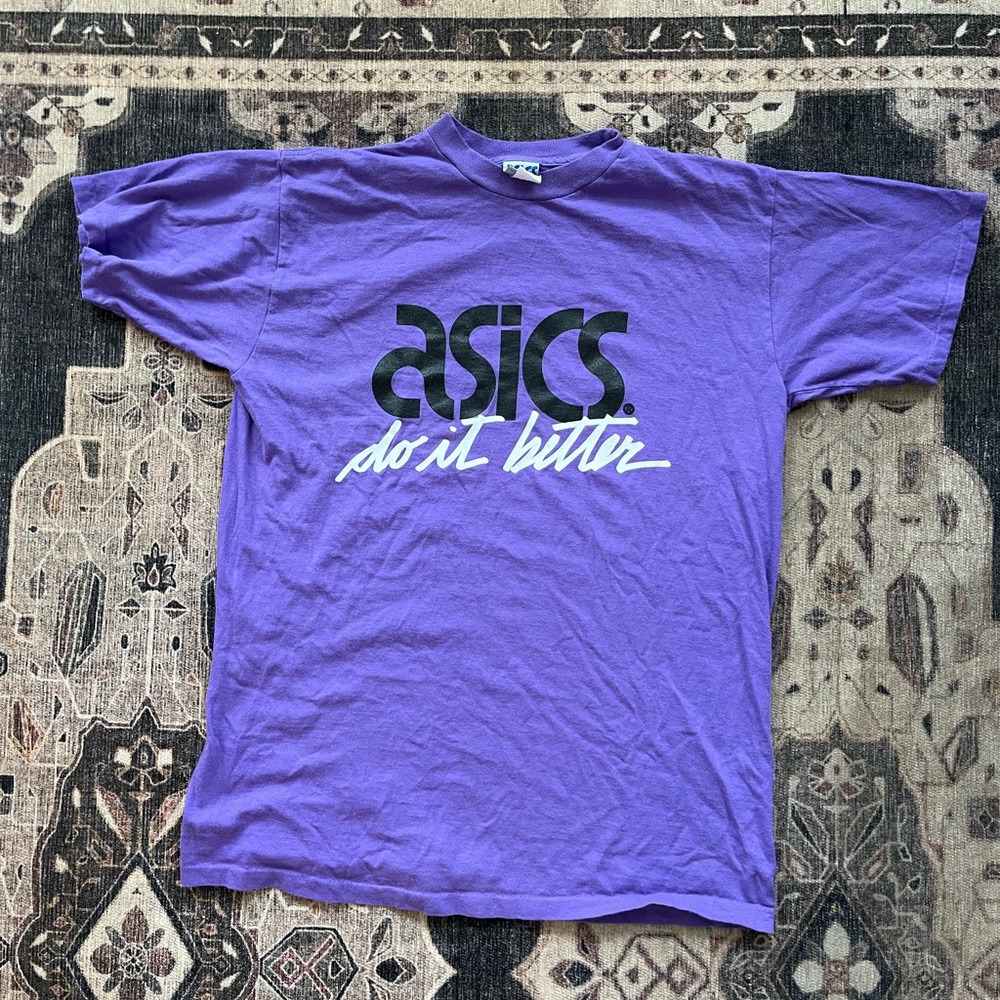 Vintage Asics Purple Graphic T-Shirt